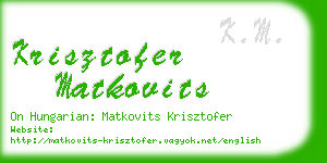 krisztofer matkovits business card